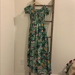 High low floral off the shoulder dress